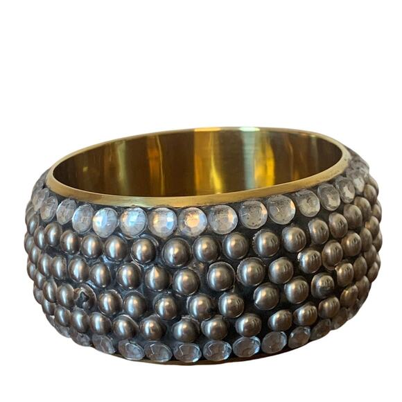 Antika Brass and Silver Mid Century Style Bangle Bracelet New with tag - Picture 3 of 5